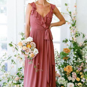 Revelry Valerie Chiffon Faux Wrap Dress